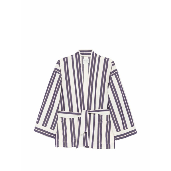 フォルテ フォルテ レディース 上衣＆上衣 アウター Striped belted jacket Neutrals