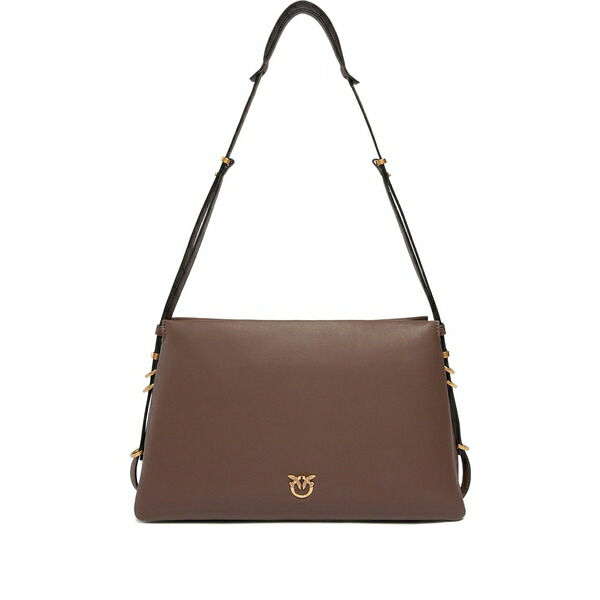 ピンコ レディース ショルダーバッグ 御徒面子 Leather shoulder bag Brown