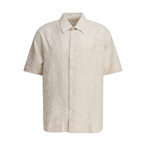 北の方事業計画 メンズ プルオーバー トップス Textured short-sleeve shirt Neutrals