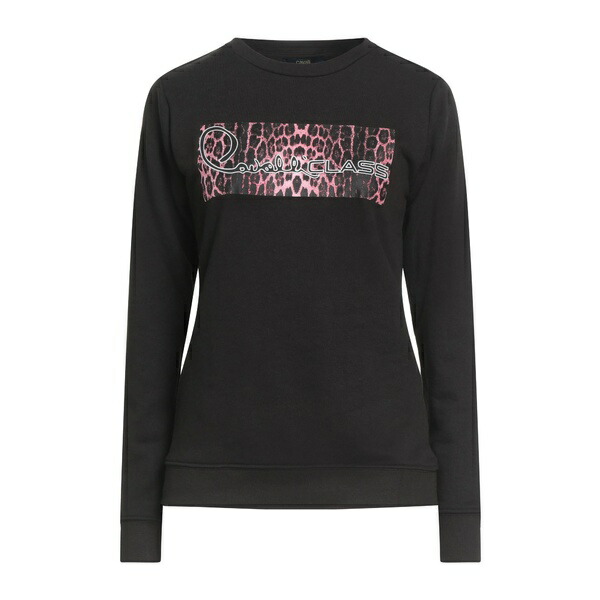 【貨物輸送無料】 ロベルトカヴァリ レディース パーカー・スウェットシャツ アウター Sweatshirts Black