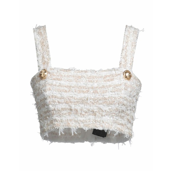 【送料無料】 バルマン レディース Tシャツ トップス Tops White｜asty