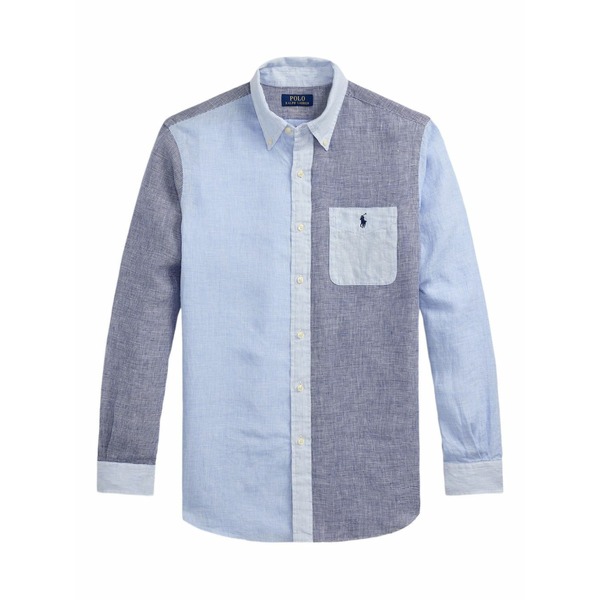 ラルフローレン メンズ プルオーバー トップス Colour-blocked button-up shirt Blue