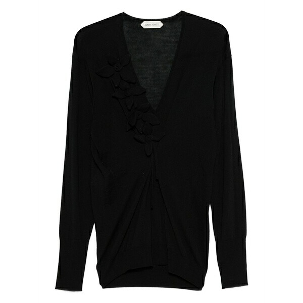 アルベルタ フェレッティ レディース ジレー アウター Floral-appliqu?? cardigan Black