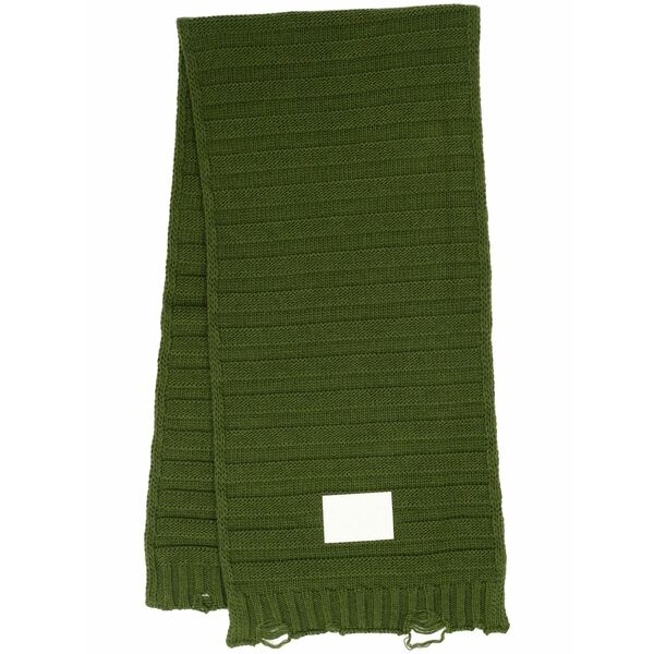 マルタンマルジェラ レディース えり巻き・袈裟・えり巻き 付属物 Logo-print knitted scarf Green