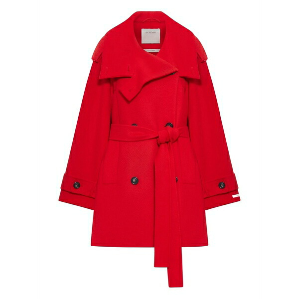 スポーツマックス レディース コート アウター Belted double-breasted trench coat Red｜asty