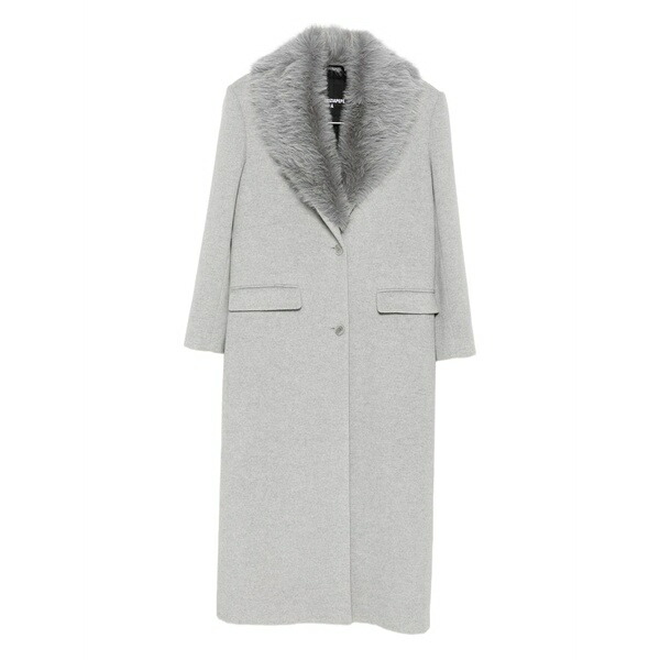 パトリツィア ペペ レディース 厚地の外套 アウター Faux fur single-breasted coat Grey