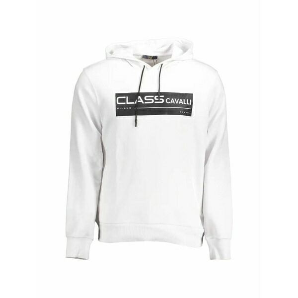 カヴァリ クラス/ロベルト・カバリ メンズ パーカー・スウェットシャツ アウター Logo-print hoodie White