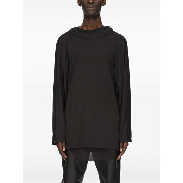 リックオウエンス メンズ パーカー・スウェットシャツ アウター Long-sleeve hoodie Black