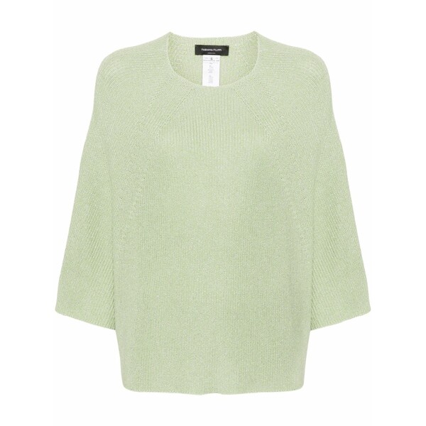 ファビアナ フィリッピ レディース 編み物\u0026スウェーター アウター Metallic half-length sleeves jumper Green
