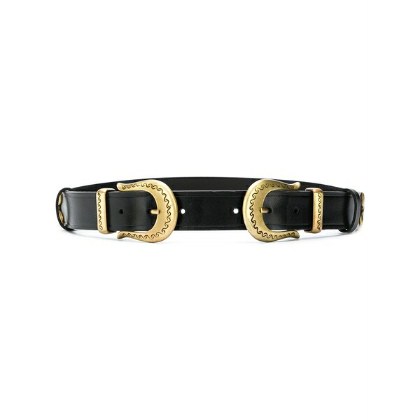 アルベルタ フェレッティ レディース 三尺帯 添え物 Double buckle belt Black