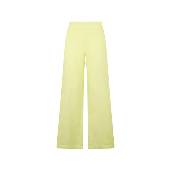 １２０％リノ レディース 心地好いズボン下 ボトムス Linen wide-leg trousers Yellow