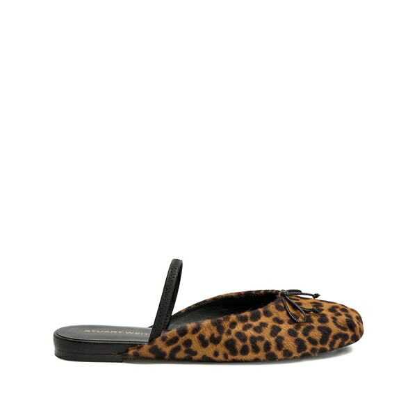 スチュアート ワイツマン レディース サンダル シューズ Bow-detail leopard-print mules Neutrals