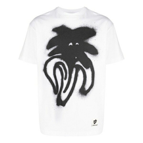 パーム・エンジェルス メンズ プルオーバー トップス Spray logo-print cotton t-shirt White