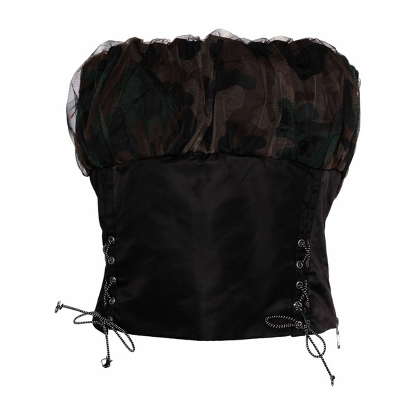 アンダーソン ベル レディース シャツ トップス Isla shirred crop bustier Black