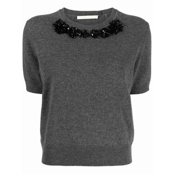 ジェイソンウー レディース 編み物\u0026プルオーバー アウター Floral-applique wool-cashmere jumper Grey