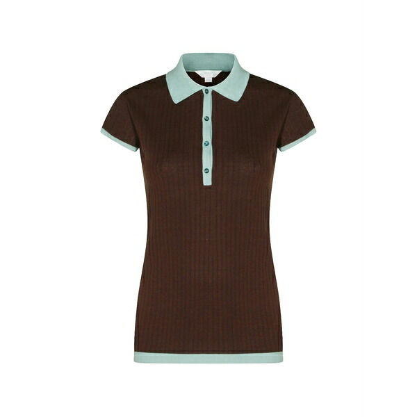 マロ レディース スポーツシャツ トップス Mak?? ribbed-knit polo shirt Brown