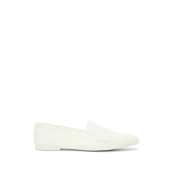 カサディ レディース スリッポン・ローファー シューズ Tonal-effect braided loafers White