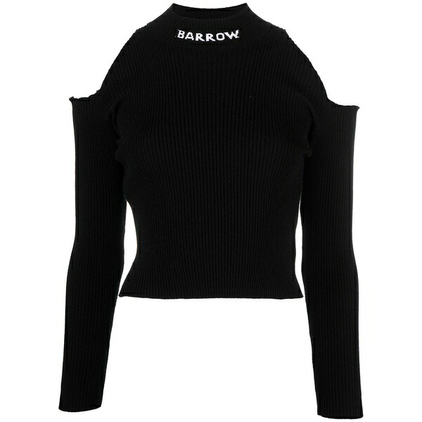 バロウ レディース ニット&セーター アウター Cut out-detail logo-print jumper Black|asty