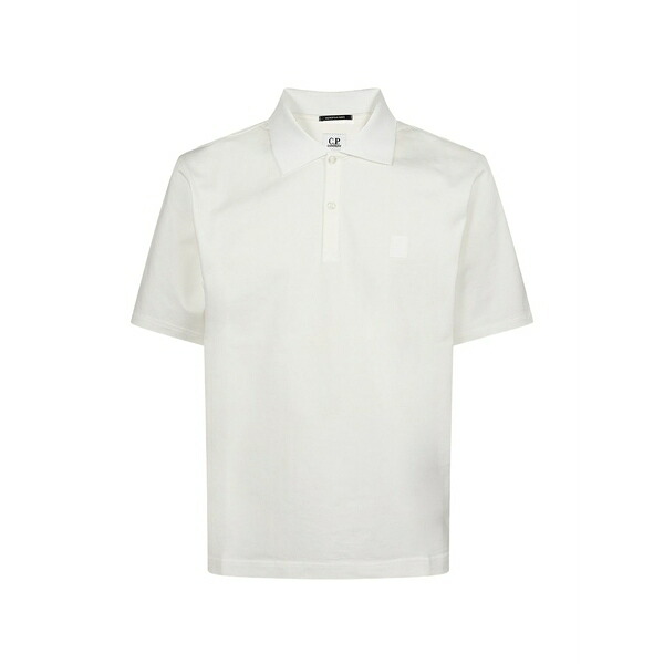 シーピーカンパニー メンズ スポーツシャツ トップス Short-sleeve cotton polo shirt White