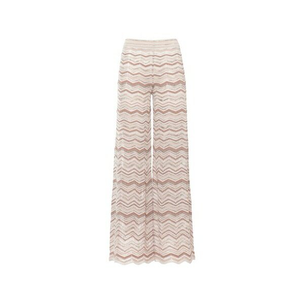 ディー・エクステリア レディース 心地好いズボン下 ボトムス Chevron palazzo pants Neutrals