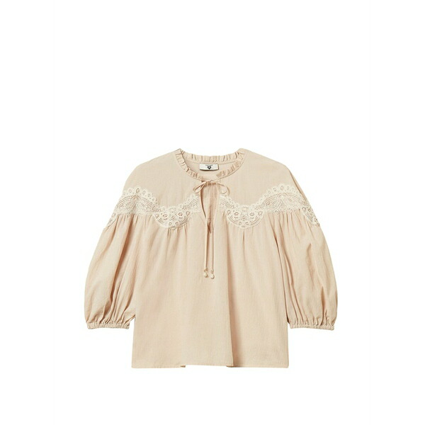 ツイン仕掛ける レディース プルオーバー トップス Lace-panelling blouse Neutrals