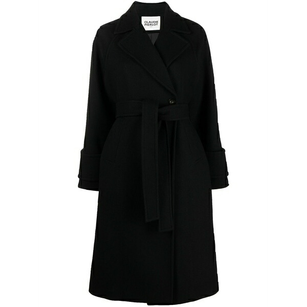 クローディピエルロ レディース 厚地の外套 アウター Double-breasted MIDI coat Black