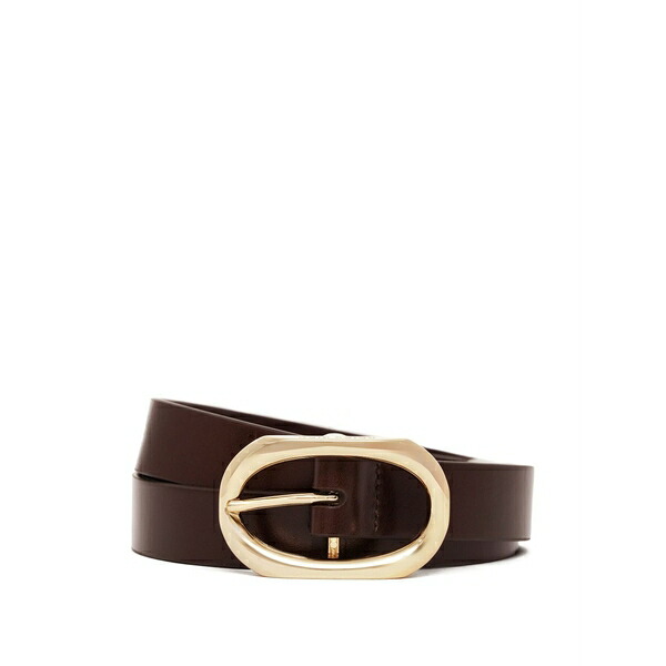 アニービン レディース 三尺帯 付属物 Oval-buckle leather belt Brown