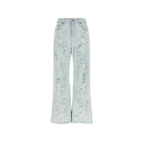 ハイクール レディース デニムパンツ ボトムス Distressed jeans Blue