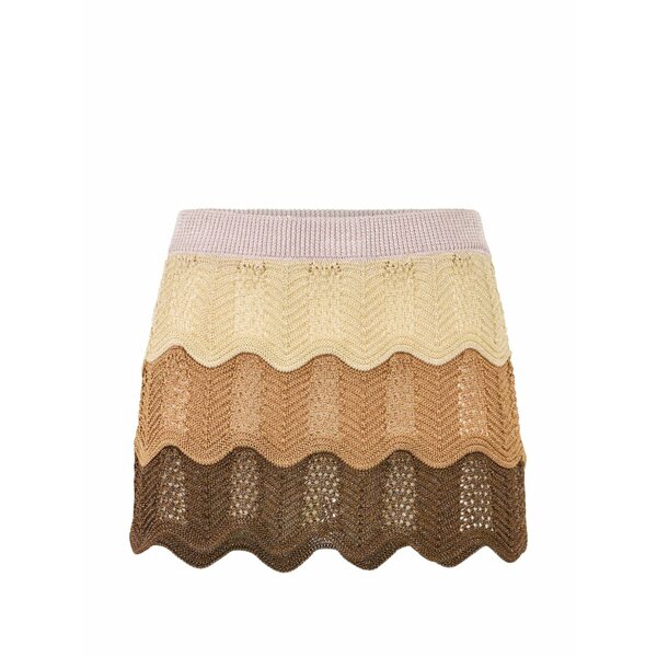 フィリッププレイン レディース スカート ボトムス Colour wave mini skirt Brown｜asty