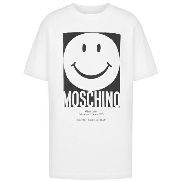 モスキーノ レディース プルオーバー トップス Logo-print cotton t-shirt White