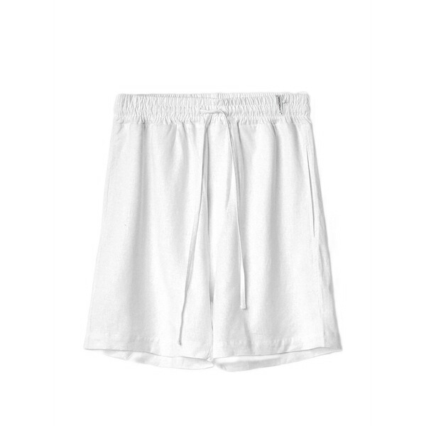 ヒノミネイト メンズ 心地好いズボン下 ボトムス Drawstring-fastening bermuda shorts White ズボン・パンツ-メンズファッション