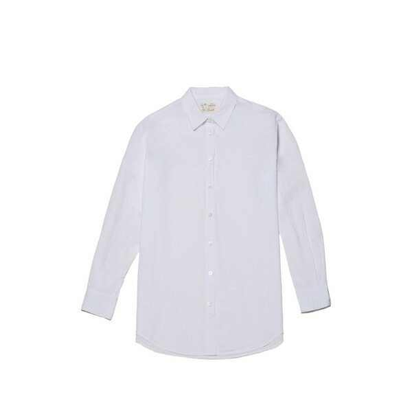 エムシーツーセイントバース レディース プルオーバー トップス Lettering-embroidered shirt White