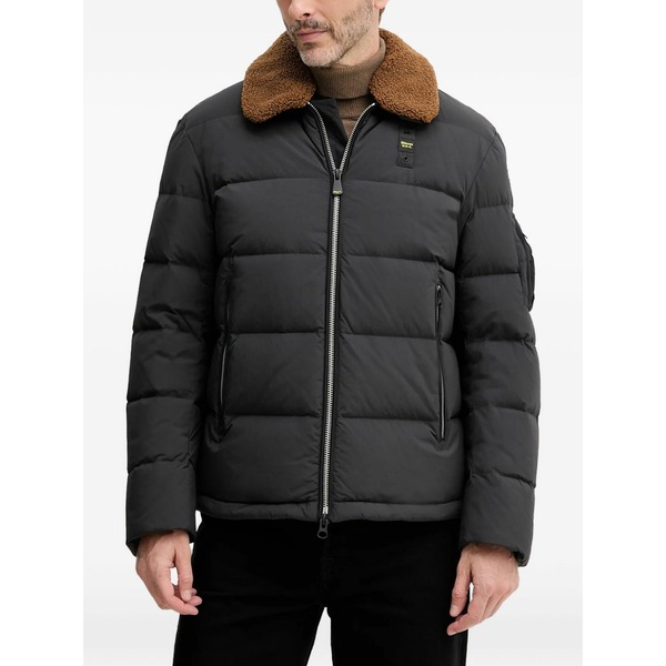 ブラウアー メンズ ジャケット＆ブルゾン アウター Reynold teddy-collar padded jacket Black｜asty