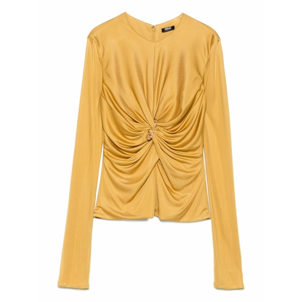 ヴェルサーチ レディース シャツ トップス Gathered blouse Gold|asty