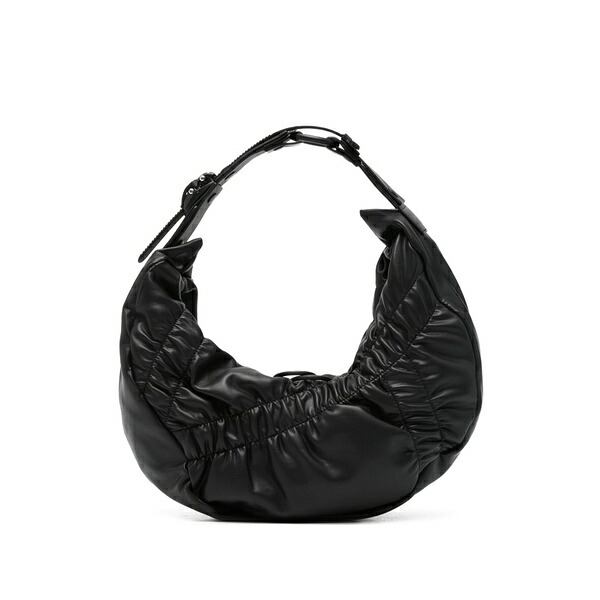 インナーム メンズ ショルダーバッグ 御徒面子 Small crunch half-moon messenger bag  Black