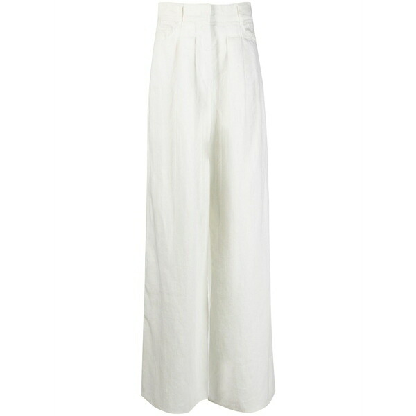 クリツィア レディース 心地好いズボン下 ボトムス High-waisted cotton trousers White