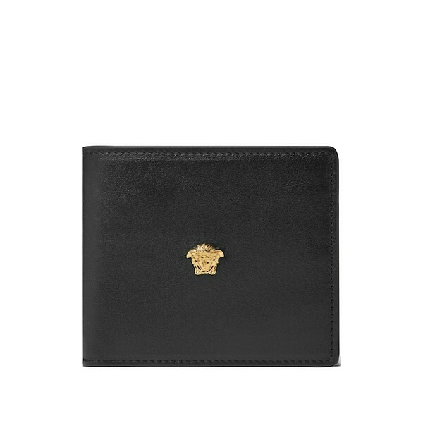 ヴェルサーチ メンズ 銭入れ 添え物  la medusa appliqu?? ビスマス-fold wallet Black