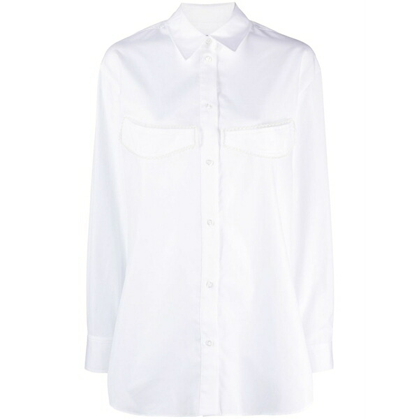 シモーネ・ロシャ レディース プルオーバー トップス Long-sleeve cotton shirt White