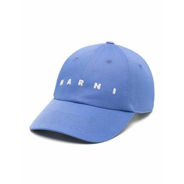マルニ メンズ 鳥打ち帽 付属物 Logo-embroidered baseball cap Blue