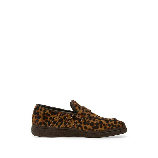 アディダス レディース スリッポン・ローファー シューズ Handball spezial leopard-print leather loafers Brown