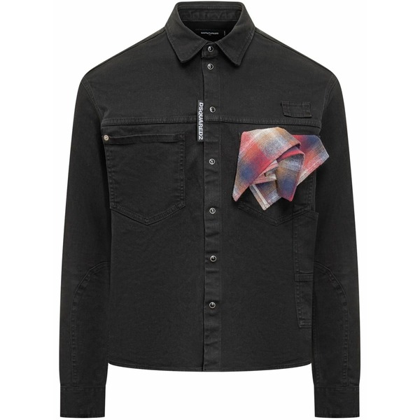ディースクエアード メンズ プルオーバー トップス Carpenter shirt Black