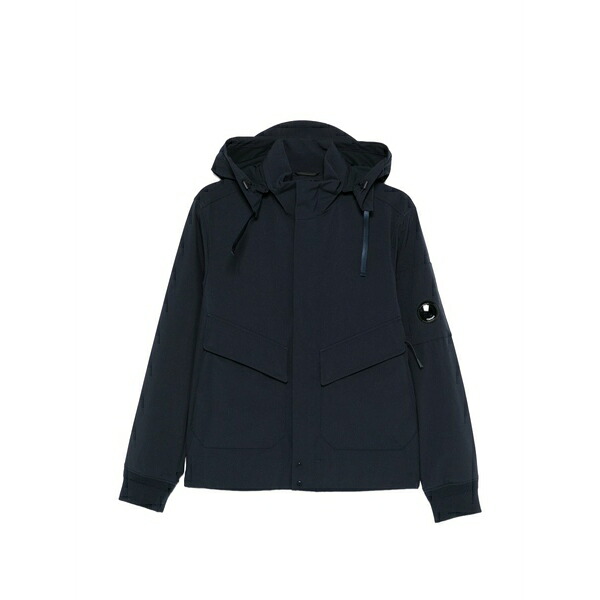 シーピーカンパニー メンズ ジャケット＆ブルゾン アウター Lens-detail hooded jacket Blue｜asty