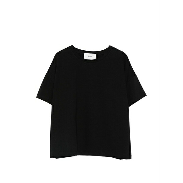 ソロトレ レディース Tシャツ トップス Round-neck t-shirt Black｜asty
