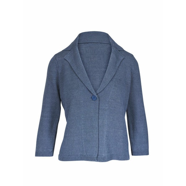 キン天使の都市カシミヤ レディース ジレー アウター Linen cardigan Blue