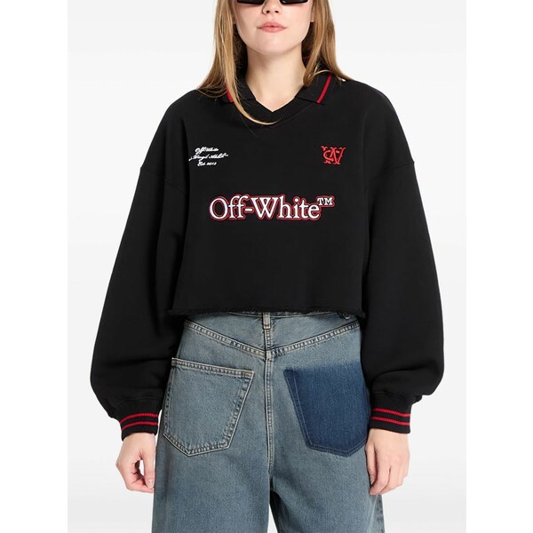 オフホワイト レディース ニット&セーター アウター Sporty sweatshirt Black|asty