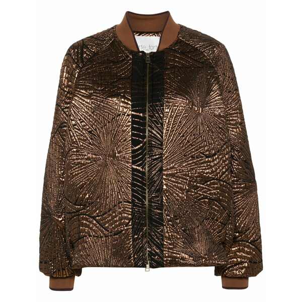 フォルテ フォルテ レディース 上衣＆上衣 アウター Laminated-finish bomber jacket Black