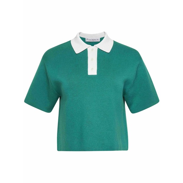 J.W.アンダーソン レディース スポーツシャツ トップス Cropped polo shirt Green