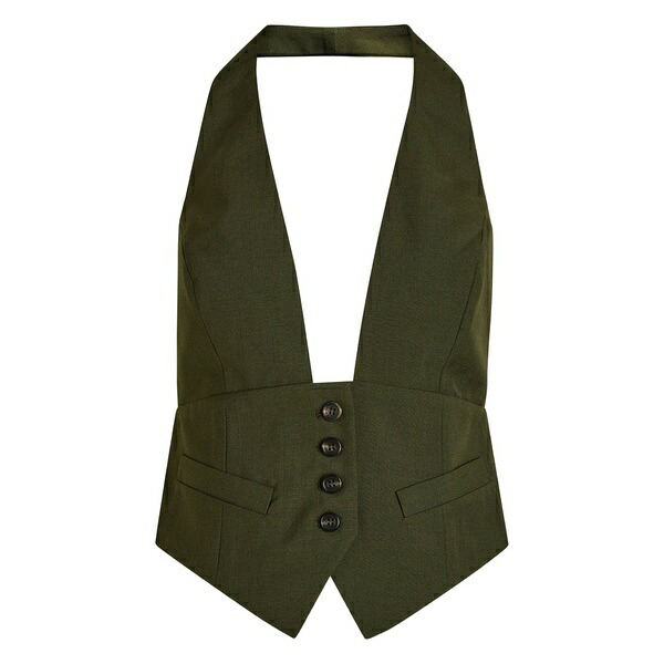 ロニーコボ レディース カットソー トップス Alesis button halterneck vest Green｜asty