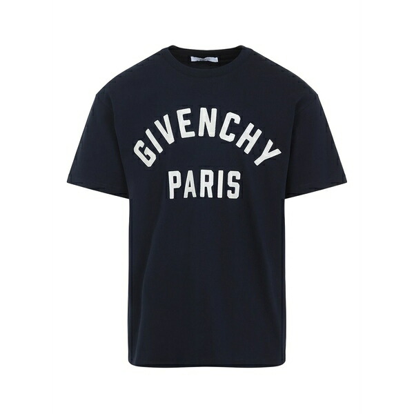 ジバンシー メンズ Tシャツ トップス Lettering-print t-shirt Blue｜asty