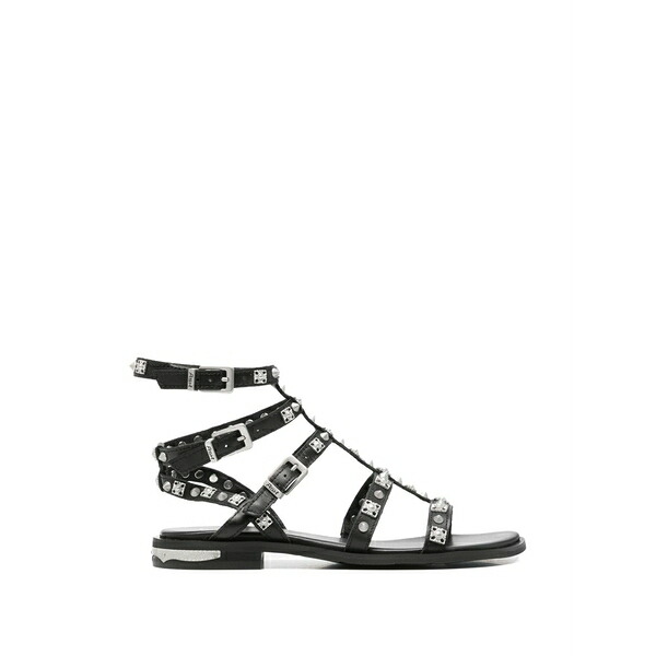 アッシュ レディース サンダル シューズ Parkour stud-embellished leather sandals Black|asty